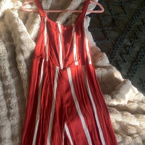 Billabong Red and Cream Striped Garment